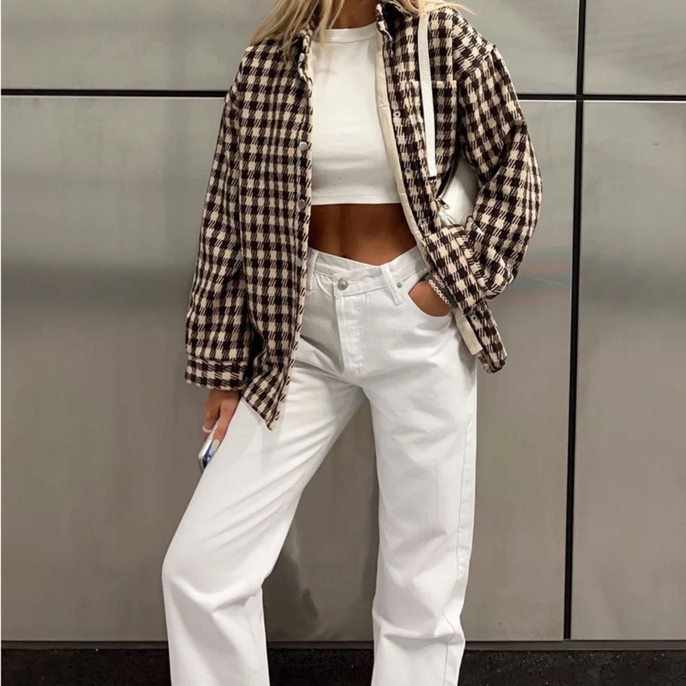Princess Polly - asymmetrical white jeans